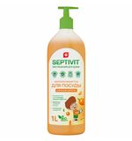 Средство для мытья посуды гипоаллергенное 1 л, SEPTIVIT "Сочный цитрус", биоразлагаемый, дозатор, 41110
