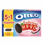 Печенье OREO с какао и начинкой с клубничным вкусом, 228 г, 9001526