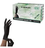 Перчатки нитриловые смотровые SFM Supersoft N136, 100 пар (200 шт.), размер S (малый), черные