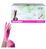 Перчатки нитриловые смотровые SFM Supersoft PINK, 100 пар (200 шт.), размер L (большой), розовые
