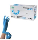 Перчатки латексные смотровые сверхпрочные SFM HIGH RISK LX 1160, 25 пар (50 шт.), размер S (малый)