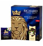 Чай RICHARD "Royal bergamot & vanilla" черный, 100 пакетиков в конвертах по 2 г, 102736