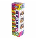 Игра настольная "ЦВЕТНАЯ БАШНЯ", 54 окрашенных деревянных блока + кубик, BRAUBERG HOBBY, 665493