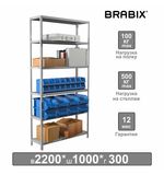 Стеллаж металлический BRABIX "MS 220/30-6", 2200*1000*300 мм, 6 полок, 291373
