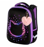 Ранец BRAUBERG SHINY, 2 отделения, с брелком, Pretty face, 38х28х14 см, 273142