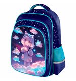 Рюкзак BRAUBERG KIDS FLOSSY, 2 отделения, 3 кармана, Sky girl, 3D панель, 40х28х18 см, 273179