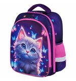 Ранец BRAUBERG KIDS STANDARD, 2 отделения, Curious cat, 36х28х14 см, 273145
