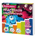 Пластилин классический "МОНСТРИКИ", 12 цв., 240г, СТЕК, ВЫСШЕЕ КАЧЕСТВО, BRAUBERG, 107356