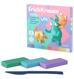 Пластилин классический ERICH KRAUSE "Jolly Friends pastel", 12 цветов, 216 г, со стеком, 61352