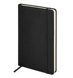 Ежедневник недатированный А5 138х213 мм, BRAUBERG "Base", под кожу, 160 л., черный, 116255