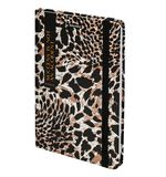 Блокнот с резинкой в клетку 96 л., А5 145х203 мм, твердая обложка, BRAUBERG," Leopard", 115535