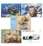 Альбом для рисования А4 12 л., скоба, обложка офсет, HATBER ECO, 205х290 мм, Ассорти (5 видов), 085250, 12А4C