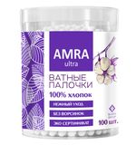 Ватные палочки 100 шт., AMRA, пластиковый стакан, П00055403
