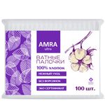 Ватные палочки 100 шт., AMRA, пакет, П00066647