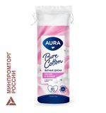 Ватные диски КОМПЛЕКТ 80 шт., AURA, двусторонние, 13114