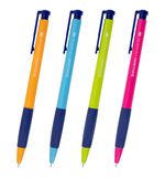 Ручка шариковая автоматическая BRAUBERG A-30 COLOR MIX "WRITING 3.0", СИНЯЯ, пишущий узел 0,5 мм, линия письма 0,25 мм, 144341