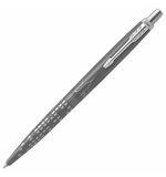 Ручка шариковая PARKER "Jotter New York Black CT", корпус черный лак, детали из нержавеющей стали, синяя, 2187554