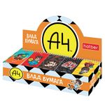 Блокнот МАЛЫЙ ФОРМАТ А7, 40 л., гребень, картон, клетка, дисплей, HATBER, Ассорти "Влад А4", 087487, 40Б7В1гр