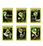Блокнот МАЛЫЙ ФОРМАТ А7, 40 л., гребень, картон, клетка, HATBER, "Лягух Кир", 081184, 40Б7В1гр
