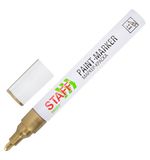 Маркер-краска лаковый (paint marker) 2-4 мм, ЗОЛОТИСТЫЙ, НИТРО-ОСНОВА, STAFF PROFIT, для любых поверхностей, 152579