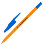 Ручка шариковая STAFF "Basic BP-66 ORANGE", СИНЯЯ, корпус оранжевый, узел 1 мм, линия письма 0,5 мм, 144453
