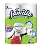 Полотенца бумажные двухслойные, 2 рулона (2 х 9,6 метра), FAMILIA "Радуга", отрыв 1/2 листа, 5070609