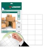 Этикетка самоклеящаяся LOMOND на листе формата А4, 18 этикеток, размер 66,7х46 мм, белая, 50 л., 2100135