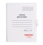 Папка для бумаг с завязками картонная мелованная ОФИСМАГ, гарантированная плотность 320 г/м2, до 200 листов, 124568