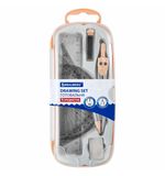 Готовальня BRAUBERG SCHOOL KIT, 9 предметов, циркуль 125 мм, чертежные принадлежности, персиковый цвет, 210715