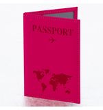 Обложка для паспорта "Passport map", экокожа soft-touch, малиновая, STAFF, 238761