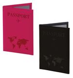Обложка для паспорта НАБОР 2 штуки, экокожа soft-touch, черная/малиновая, STAFF, 238767