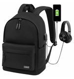 Рюкзак HEIKKI ACTIVE (ХЕЙКИ) универсальный, отделение для ноутбука, USB-порт, черный, 44х31х14 см, 272560