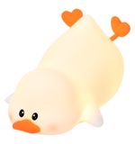 Ночник силиконовый LED "Утка" 101x150x85мм, белый свет/RGB, таймер, изменение уровней яркости, USB, аккумулятор 1200 мАч, DASWERK, 238936