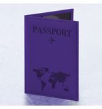 Обложка для паспорта "Passport map", экокожа soft-touch, фиолетовая, STAFF, 238762