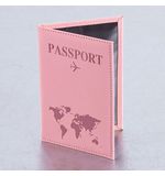 Обложка для паспорта "Passport map", экокожа soft-touch, розовая, STAFF, 238759