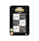 Ластики BRAUBERG "MARBLE", НАБОР 6 штук, 34х34х11 мм, квадратные, экологичный ПВХ, блистер, 272735