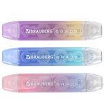 Корректирующая лента двусторонняя BRAUBERG "GRADE PASTEL", 5 мм x 10 м, корпус ассорти, блистер, 273025