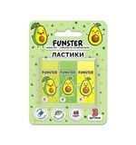 Ластики FUNSTER (ФАНСТЕР) "AVOCADO", НАБОР 3 штуки, 50х21х16 мм, прямоугольные, картонный держатель, экологичный ПВХ, блистер, 272724
