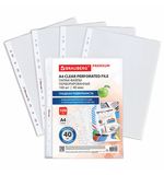 Папки-файлы перфорированные А4 BRAUBERG "PREMIUM", КОМПЛЕКТ 100 шт., гладкие, 40 мкм, 273007