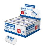 Ластик BRAUBERG "WHITE", 45х28х12 мм, скошенный, белый, 272734