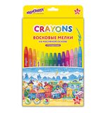 Восковые мелки утолщенные на масляной основе ЮНЛАНДИЯ "ДОМИКИ", 36 цветов, 273092