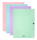 Папка на кнопке пластиковая BRAUBERG "PASTEL", А4, 3 клапана, 600 мкм, цвета ассорти, 272886