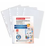 Папки-файлы перфорированные А4 BRAUBERG "PREMIUM", КОМПЛЕКТ 100 шт., матовые, 40 мкм, 273008