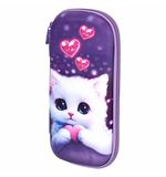 Пенал ЮНЛАНДИЯ, 1 отделение, 1 откидная планка, карман, EVA покрытие soft-touch, 22х10х5 см, "Cute cat", 273184