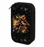 Пенал ЮНЛАНДИЯ, 2 отделения, ламинированный картон, конгрев, 19х11 см, "Fire moto", 273496