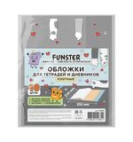 Обложки "PAWS" для тетрадей и дневников, КОМПЛЕКТ 10 шт, ПЛОТНЫЕ, 210*350 мм, 110 мкм, FUNSTER, 274086