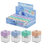 Точилка ERICH KRAUSE "Wave Mini Pastel Bloom" с контейнером, пластиковая, корпус ассорти, 60044