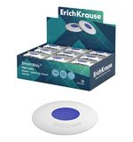 Ластик ERICH KRAUSE "SmartWay Mini Oval", 41х29х9 мм, белый, овальный, пластиковый держатель, 45533