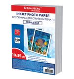 Фотобумага глянцевая, 10х15 см, 200 г/м2, односторонняя, 100 листов, ПАКЕТ, BRAUBERG ORIGINAL, 364407