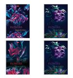 Тетрадь А4 96 л., HATBER, гребень, клетка, обложка картон, "Beautiful flowers" (микс в спайке), 086261, 96Т4В1гр